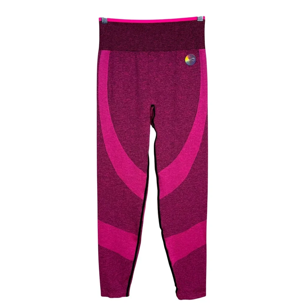 PINK Victorias Secret Seamless Leggings Pink Black‎ Womens Medium